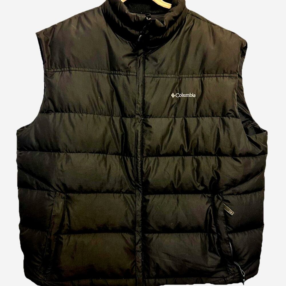 Puffer Vest Mens 2XL Columbia gorpcore outdoor fishing hunting hiking Black EUC